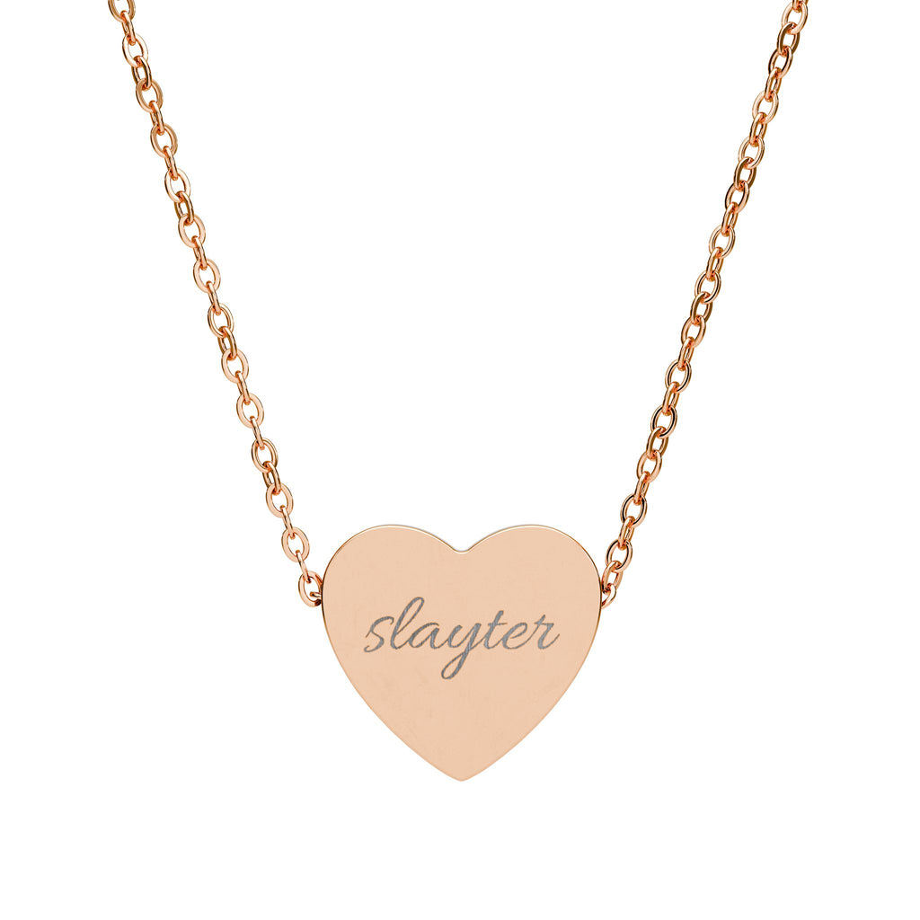 Engraved Heart Shaped Necklace