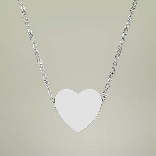 Engraved Heart Shaped Necklace